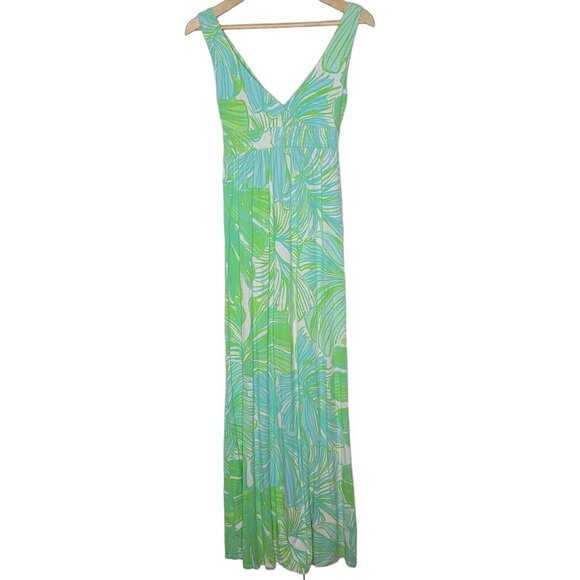 Lilly Pulitzer Green and Blue Maxi Dress - Picture 2 of 5